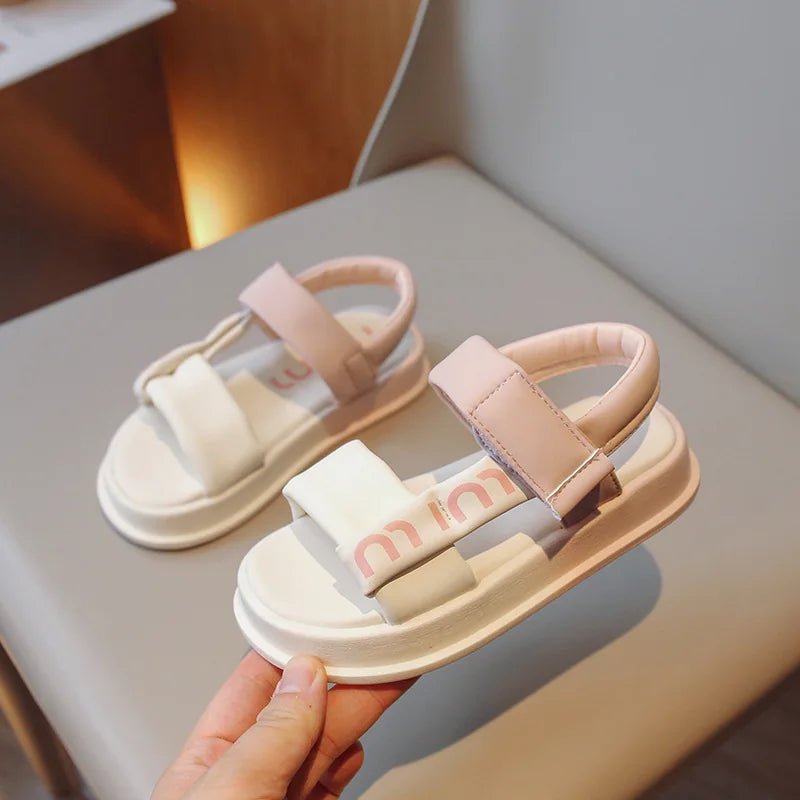 Mädchen Candy Farbe Sommer Sandalen Kleine Prinzessin Offene Zehen Strand Sandalen Baby Weiche Dicke Sohle Schuhe