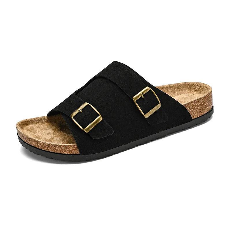 Trends Herren Hausschuhe Leder Außen Sandalen Weiche Sohle Strand Hausschuhe Lässige Slipper Schuhe Paar Outdoor Sommer