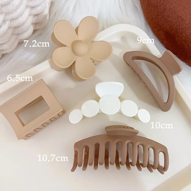Kopfbedeckung Set Neue Damenmode Krallenclip Kaffee Schwarz Acryl Große Haarklammer Koreanisch Für Mädchen Clip Barrette Haarschmuck