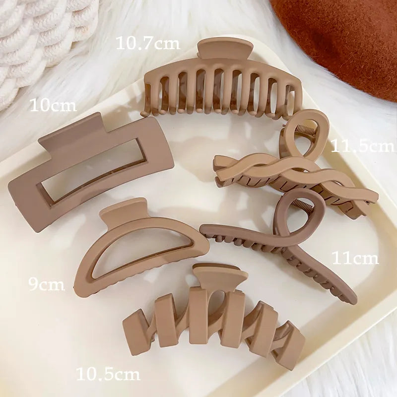 Kopfbedeckung Set Neue Damenmode Krallenclip Kaffee Schwarz Acryl Große Haarklammer Koreanisch Für Mädchen Clip Barrette Haarschmuck