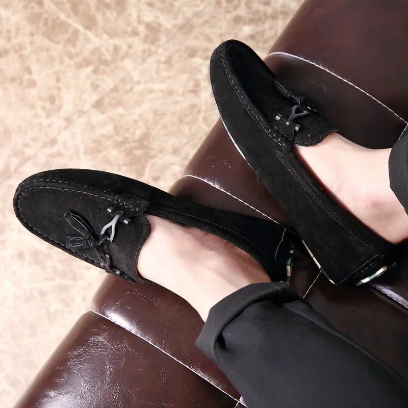 Quasten Loafer Herren Wildleder Luxus Schuhe Freizeit Slip-On Mokassin Fahren