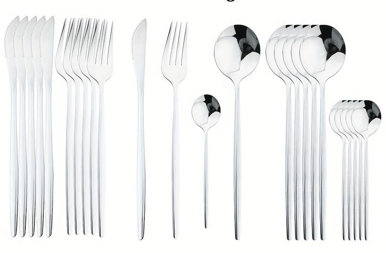 24-teiliges schwarzes Besteckset