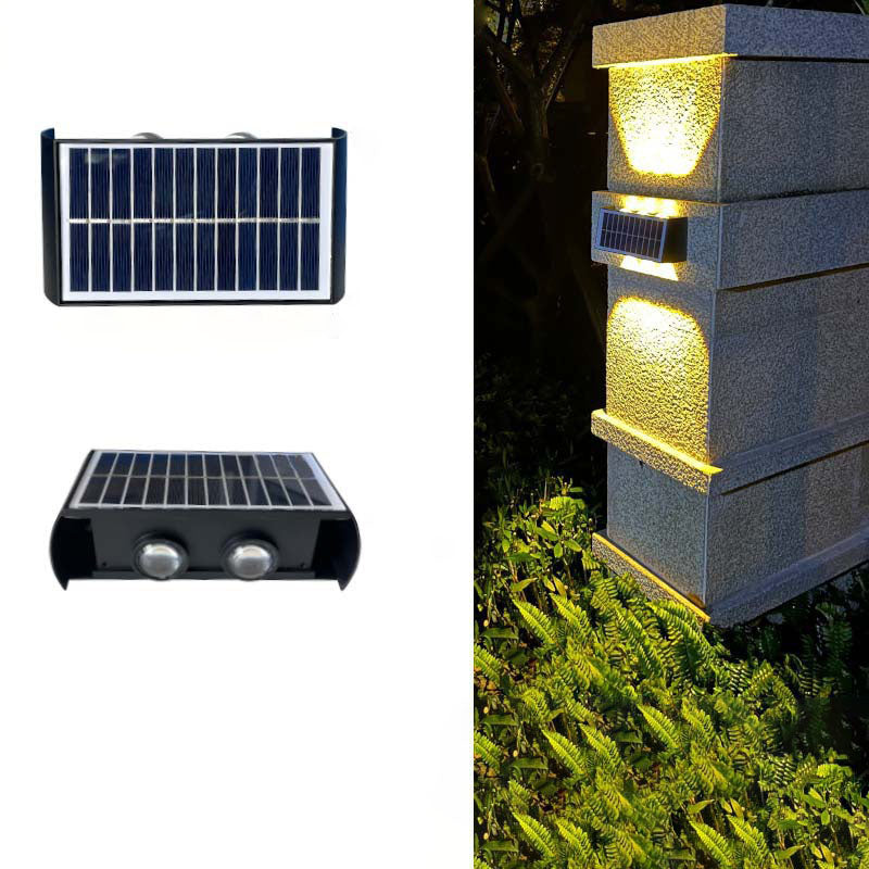 Moderne Einfachheit Solar Wasserdicht Rechteckige ABS PMMA LED Wandleuchte Lampe Für Außenpatio