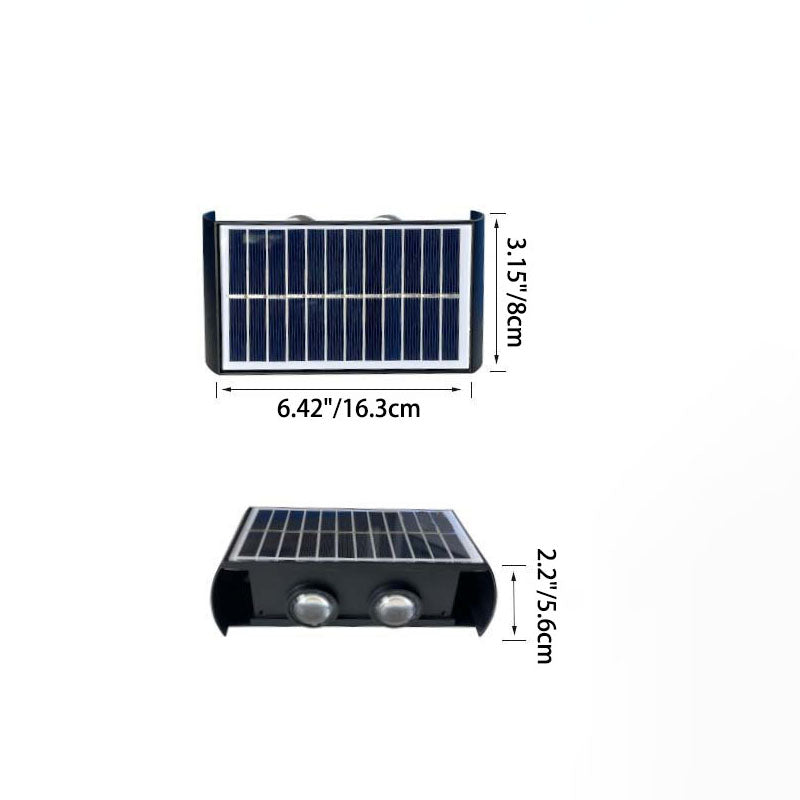 Moderne Einfachheit Solar Wasserdicht Rechteckige ABS PMMA LED Wandleuchte Lampe Für Außenpatio