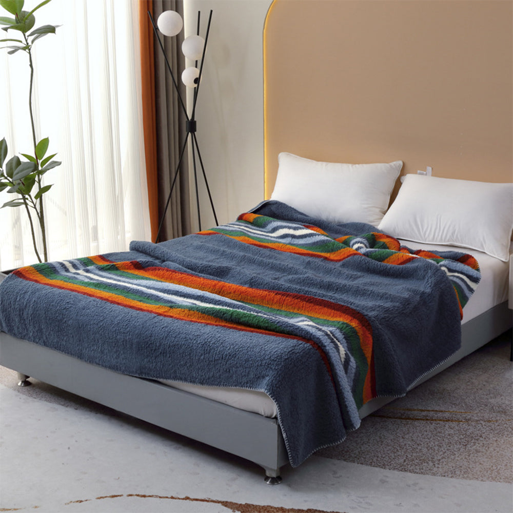 Bohemian Print Mikrofaser Doppel-Layer Sherpa Fleece Decke