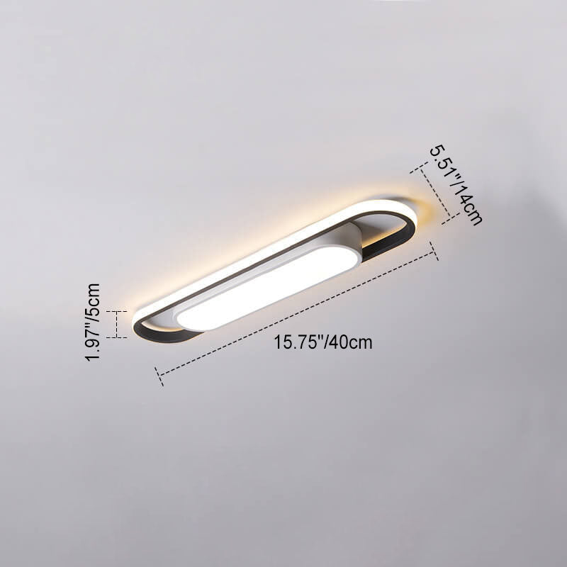 nordische geometrische rechteckige akrylpulver beschichtete LED-Deckenleuchte