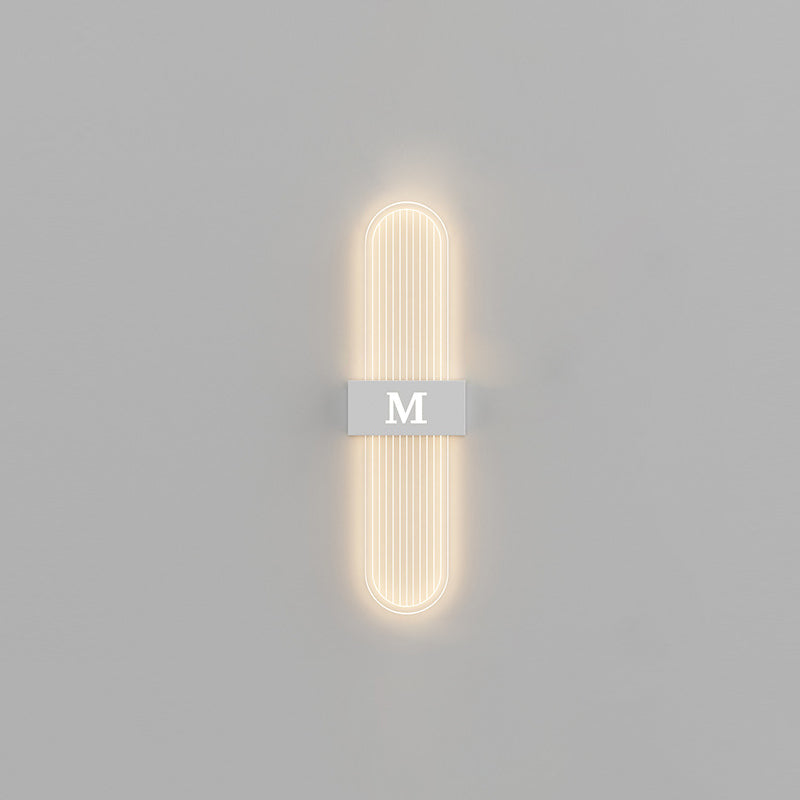 Moderne Luxus Eisen Acrylic Elliptische Streifen Spitz LED Wandleuchte für das Wohnzimmer