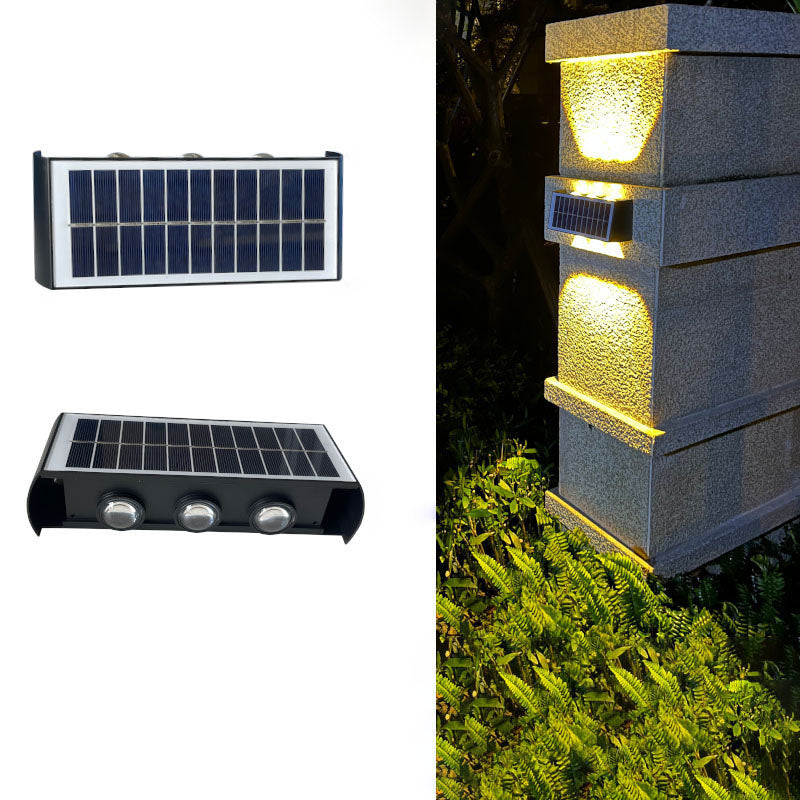 Moderne Einfachheit Solar Wasserdicht Rechteckige ABS PMMA LED Wandleuchte Lampe Für Außenpatio