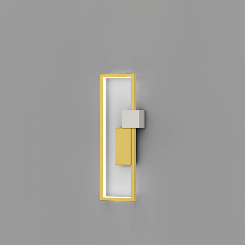 Minimalistische kreative quadratische Rahmen Eisen Silikon LED Wandleuchte