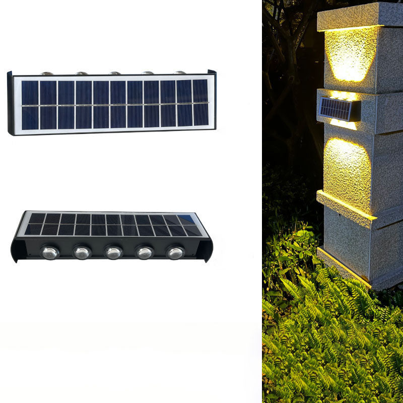 Moderne Einfachheit Solar Wasserdicht Rechteckige ABS PMMA LED Wandleuchte Lampe Für Außenpatio