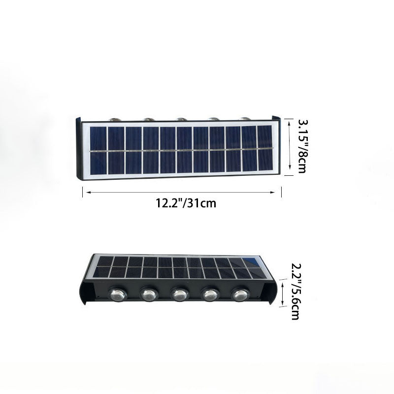 Moderne Einfachheit Solar Wasserdicht Rechteckige ABS PMMA LED Wandleuchte Lampe Für Außenpatio