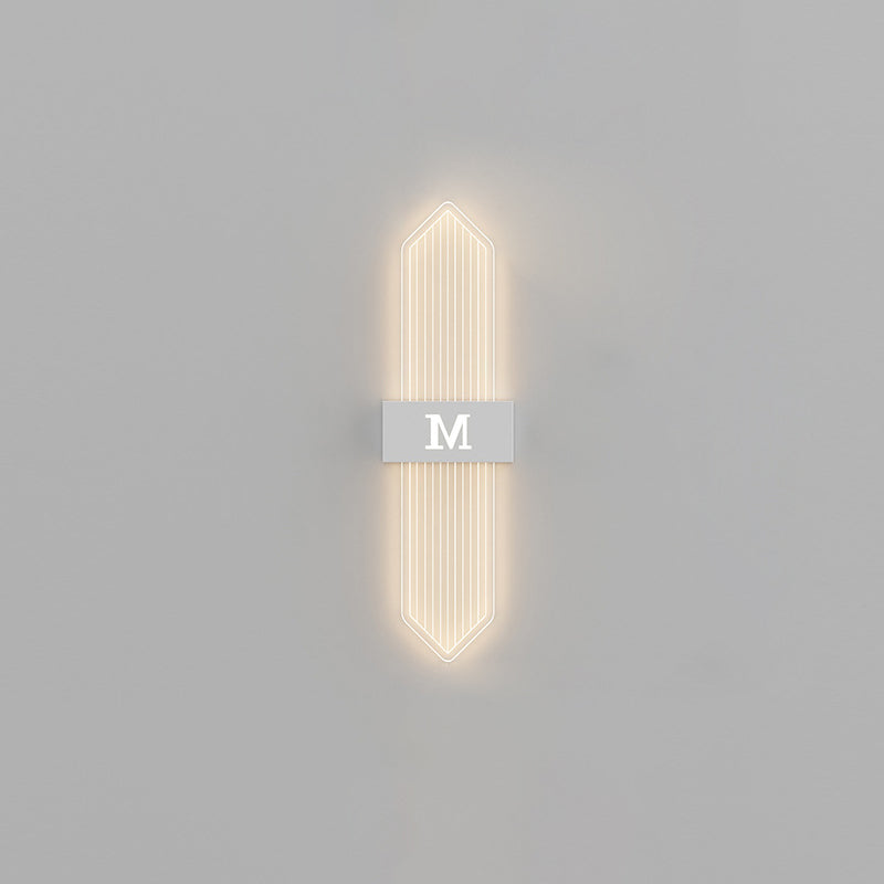 Moderne Luxus Eisen Acrylic Elliptische Streifen Spitz LED Wandleuchte für das Wohnzimmer