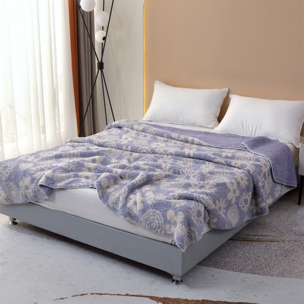 Bohemian Print Mikrofaser Doppel-Layer Sherpa Fleece Decke
