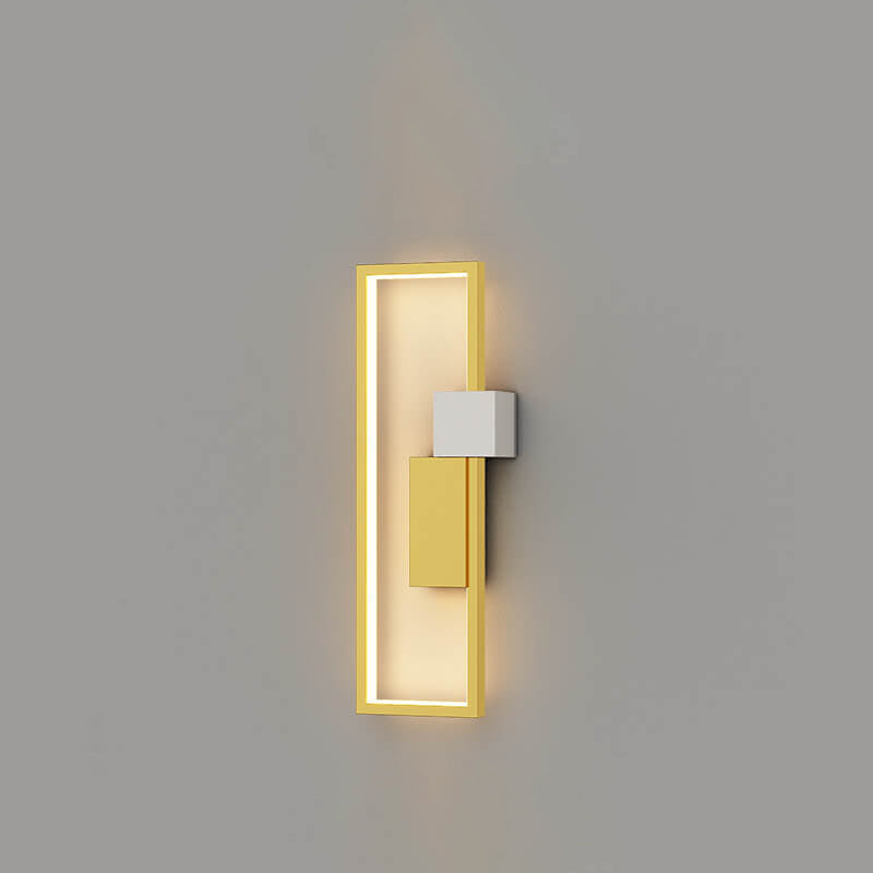 Minimalistische kreative quadratische Rahmen Eisen Silikon LED Wandleuchte