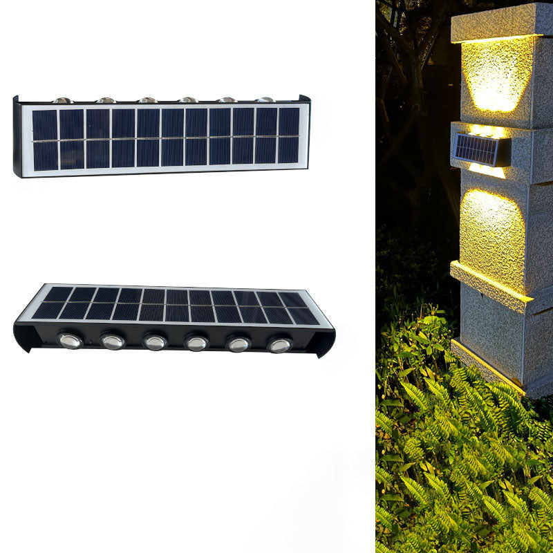 Moderne Einfachheit Solar Wasserdicht Rechteckige ABS PMMA LED Wandleuchte Lampe Für Außenpatio