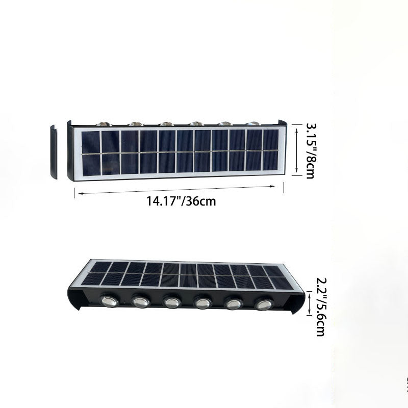 Moderne Einfachheit Solar Wasserdicht Rechteckige ABS PMMA LED Wandleuchte Lampe Für Außenpatio