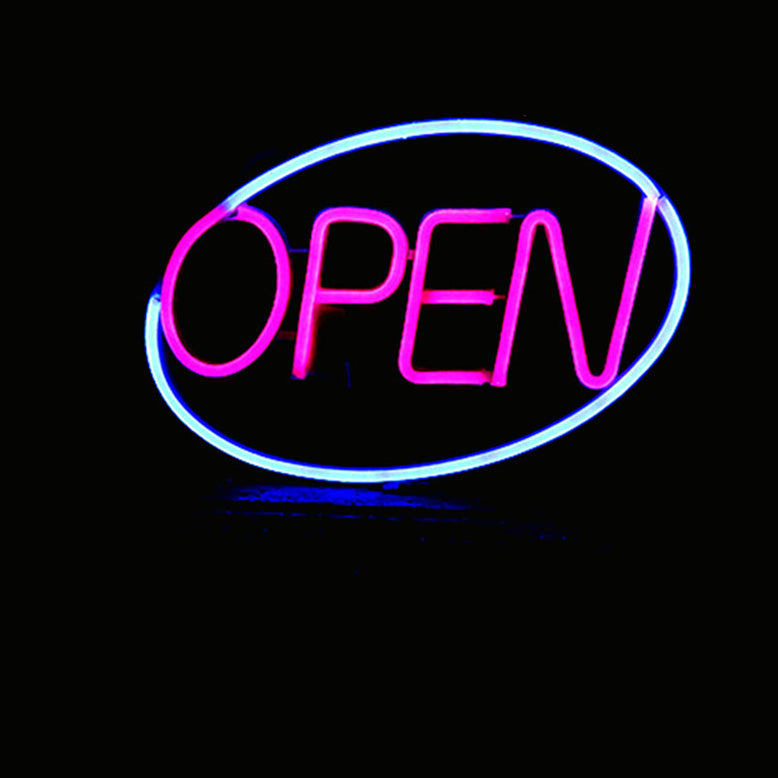 Moderne Art Deco wasserdichte PS OPEN LED Außen hängende Neon Wand sconce Lampe für Esszimmer