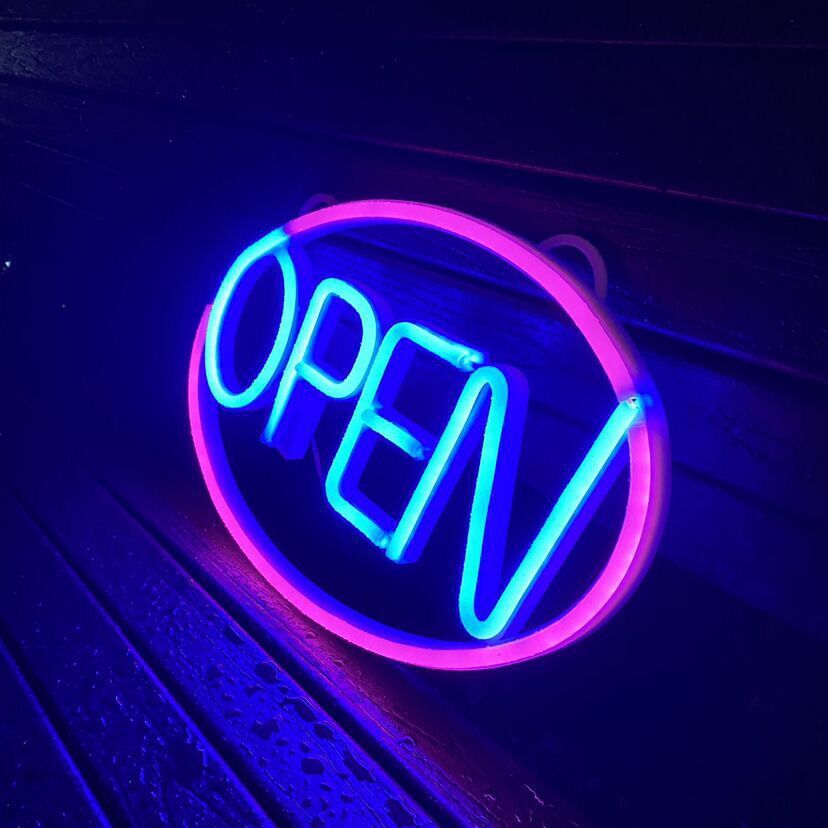 Moderne Art Deco wasserdichte PS OPEN LED Außen hängende Neon Wand sconce Lampe für Esszimmer