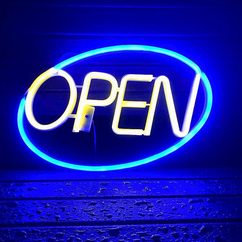 Moderne Art Deco wasserdichte PS OPEN LED Außen hängende Neon Wand sconce Lampe für Esszimmer