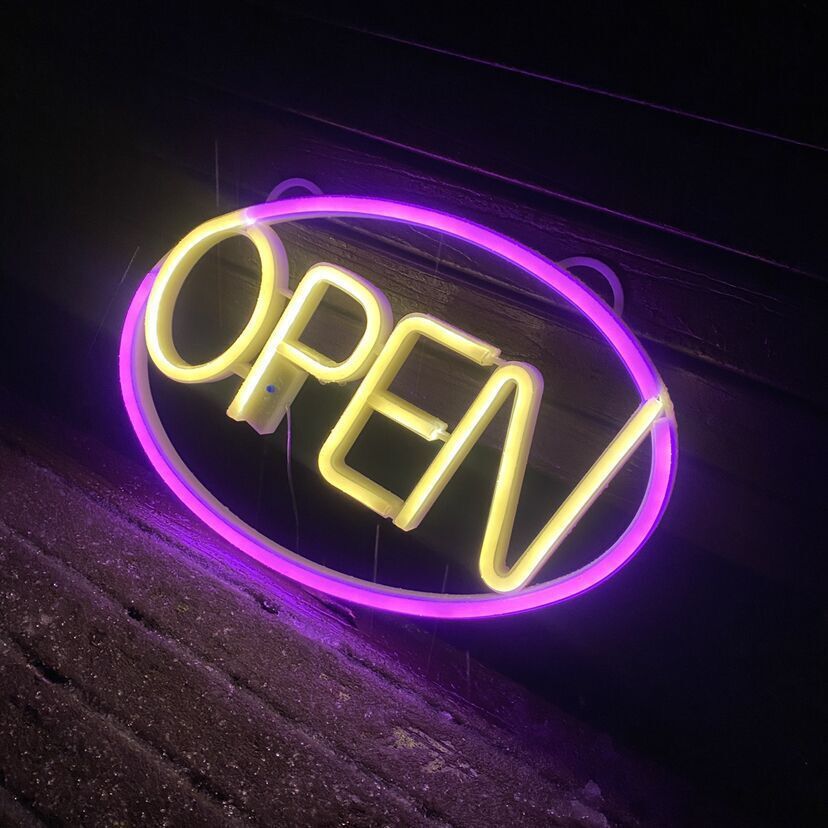 Moderne Art Deco wasserdichte PS OPEN LED Außen hängende Neon Wand sconce Lampe für Esszimmer