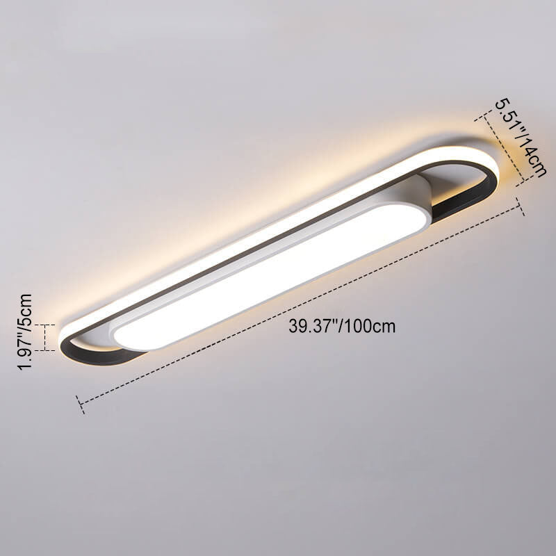 nordische geometrische rechteckige akrylpulver beschichtete LED-Deckenleuchte