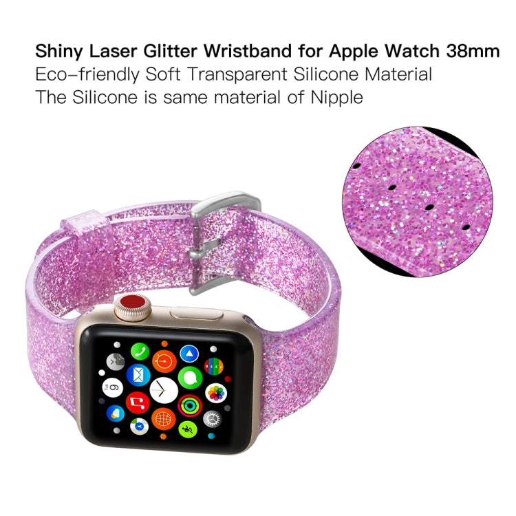 Sandsberg | Für Apple Watch Series 7 45mm / 6 & SE & 5 & 4 44mm / 3 & 2 & 1 42mm Glitzer Silikonarmband (Pink)