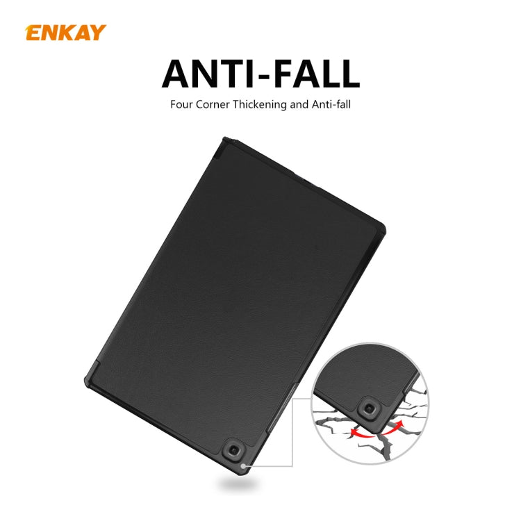 Sandsberg | ENKAY ENK-8009 Für Samsung Galaxy Tab A7 10.4 T500 / T505 2020 / 2022 PU Leder + Kunststoff Smart Cover mit drei-faltendem Halter (Schwarz)