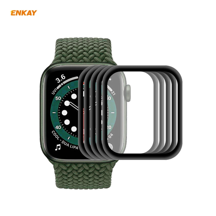 Sandsberg | 5 PCS für Apple Watch Series 6/5/4/SE 44mm ENKAY Hat-Prince 3D Full Screen PET Curved Hot Bending HD Bildschirm-Schutzfolie (Schwarz)