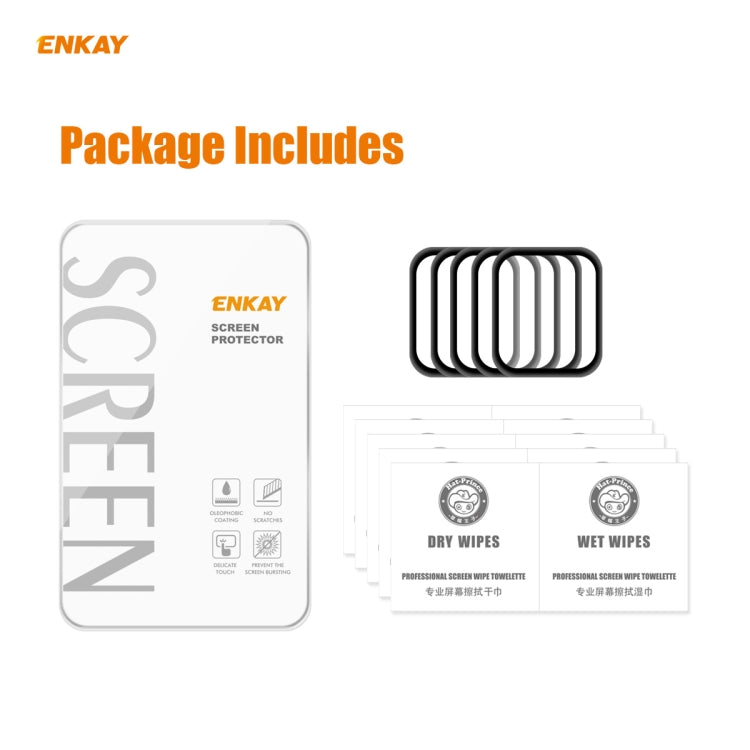 Sandsberg | 5 PCS für Apple Watch Series 6/5/4/SE 44mm ENKAY Hat-Prince 3D Full Screen PET Curved Hot Bending HD Bildschirm-Schutzfolie (Schwarz)