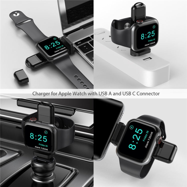Sandsberg | A05 2 in 1 Typ C / USB-C zu USB-A Magnetischer Quick Wireless Charger für Apple Watch