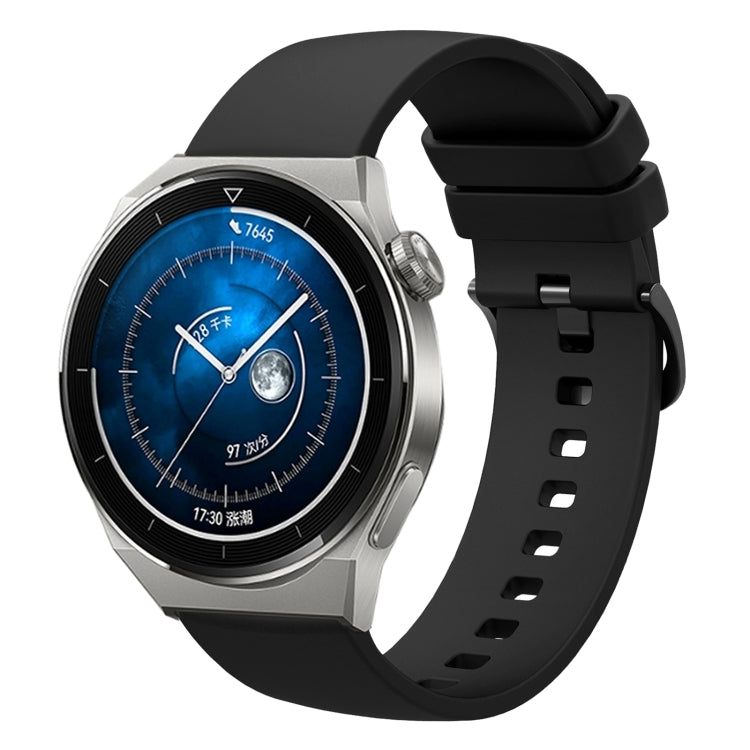 Sandsberg | Für Huawei Watch GT3 Pro 43mm 20mm Einfarbiger Weicher Silikon-Uhrenarmband (Schwarz)