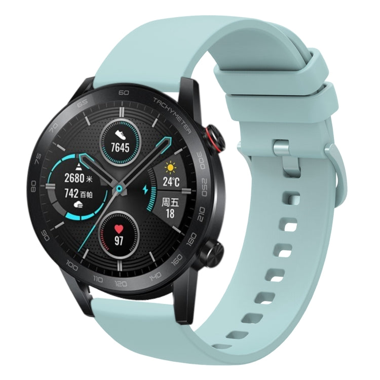 Sandsberg | Für Honor MagicWatch2 42mm 20mm Einfarbiger Weicher Silikon-Uhrenarmband (Sapphire Green)