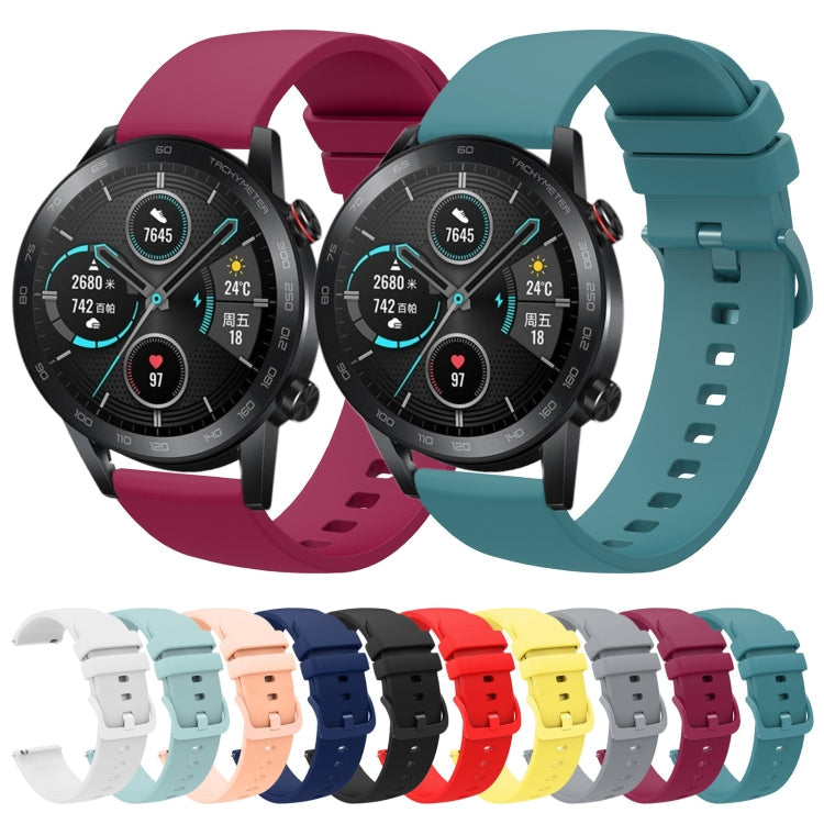 Sandsberg | Für Honor MagicWatch2 42mm 20mm Einfarbiger Weicher Silikon-Uhrenarmband (Sapphire Green)