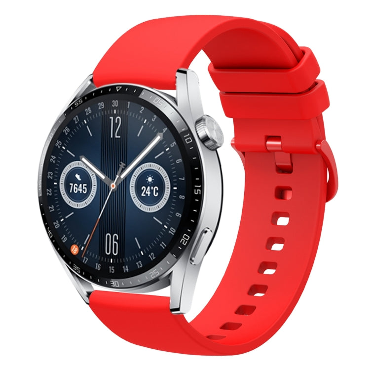 Sandsberg | Für Huawei Watch GT3 46mm 22mm Einfarbiger Weicher Silikon-Uhrenarmband (Rot)