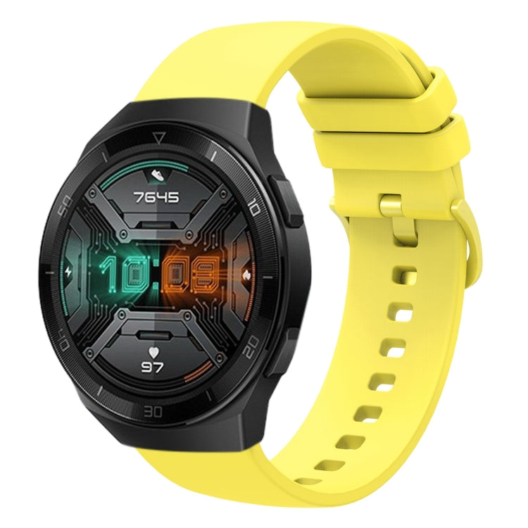 Sandsberg | Für Huawei Watch GT 2E 22mm Einfarbiger Weicher Silikon-Uhrenarmband (Gelb)