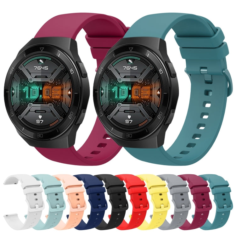 Sandsberg | Für Huawei Watch GT 2E 22mm Einfarbiger Weicher Silikon-Uhrenarmband (Gelb)