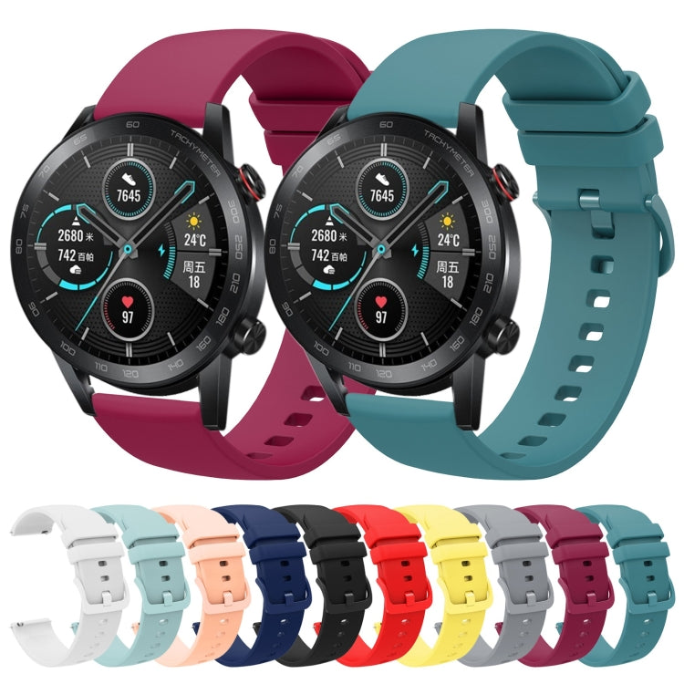 Sandsberg | Für Honor Magic Watch 2 46mm 22mm Einfarbiger Weicher Silikon Uhrenarmband (Tannengrün)