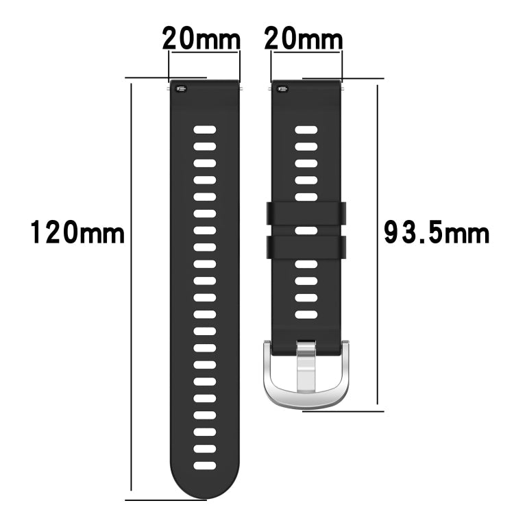 Sandsberg | Für Huawei Watch GT3 42mm 20mm Einfarbiger Weicher Silikon Watchband (Dunkelgrau)