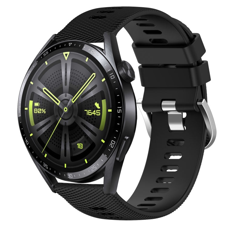 Sandsberg | Für Huawei Watch GT3 46mm 22mm Einfarbiger Weicher Silikon Uhrenarmband (Schwarz)