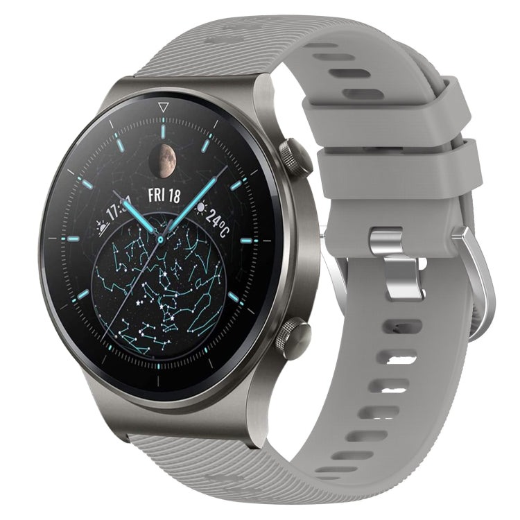 Sandsberg | Für Huawei GT2 Pro 22mm Einfarbiger Weicher Silikon-Uhrenarmband (Grau)