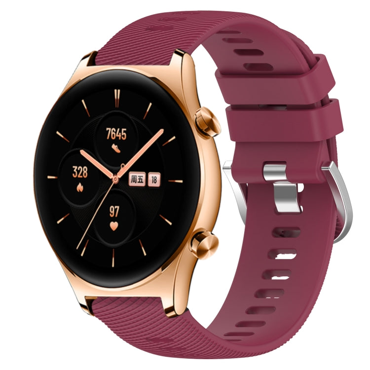 Sandsberg | Für Honor Watch GS 3 22mm Einfarbiger Weicher Silikon-Uhrenarmband (Weinrot)