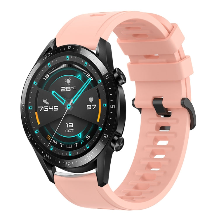 Sandsberg | Für Huawei GT2 46mm 22MM Einfarbiger Weicher Silikon-Uhrenarmband (Rosa)
