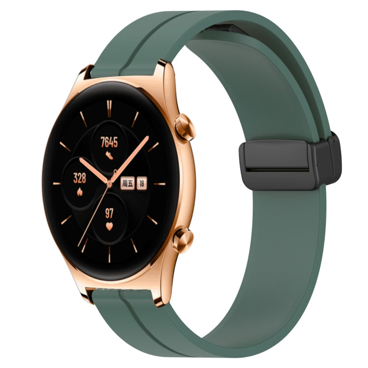 Sandsberg | Für Honor Watch GS 3 22mm Einfarbiger Magnetverschluss Silikon-Uhrenarmband (Olivegrün)
