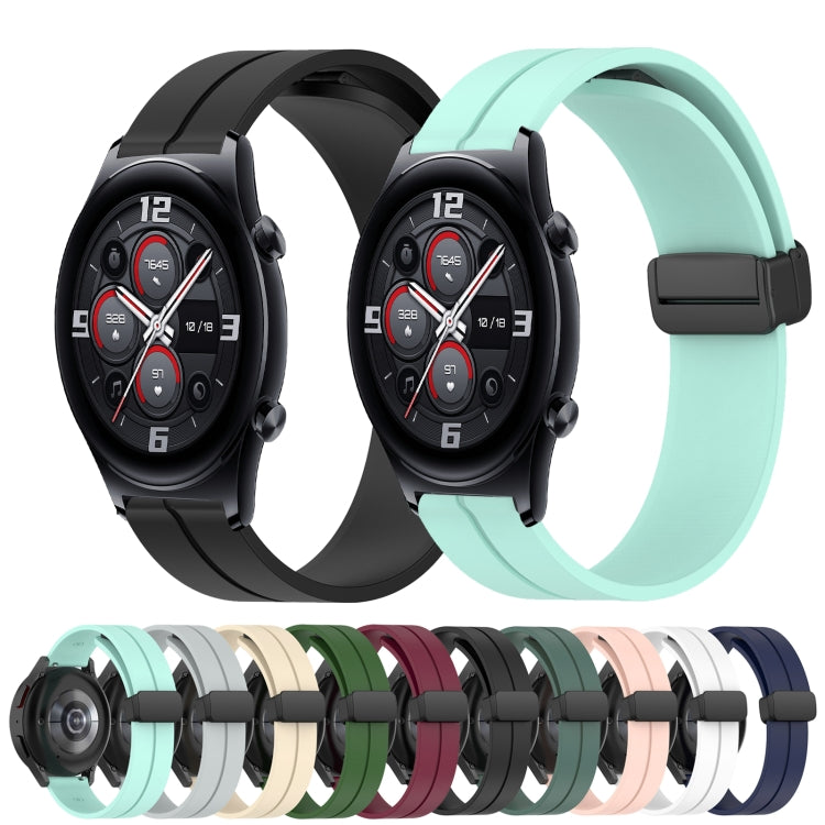 Sandsberg | Für Honor Watch GS 3 22mm Einfarbiger Magnetverschluss Silikon-Uhrenarmband (Olivegrün)