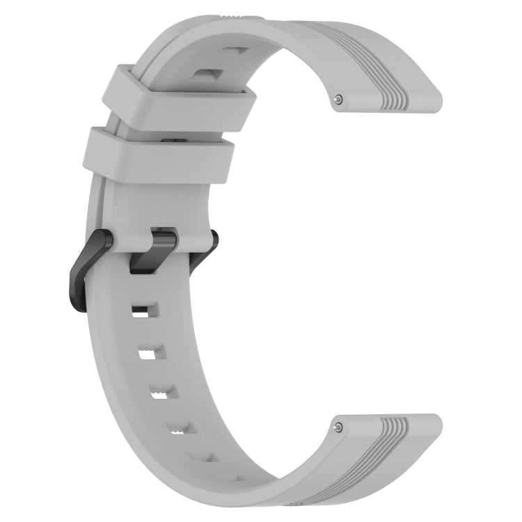 Sandsberg | For Honor Watch GS Pro 22mm Konkav Gestreiftes Silikonarmband (Grau)