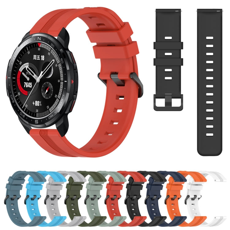 Sandsberg | For Honor Watch GS Pro 22mm Konkav Gestreiftes Silikonarmband (Grau)