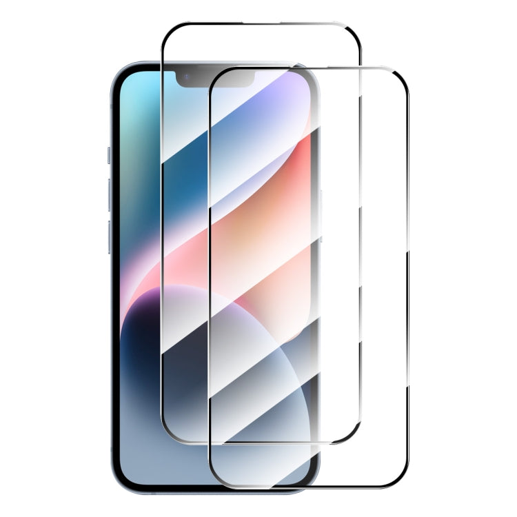 Für iPhone 15 Plus 2 Stück ENKAY Vollkleber Hoch Aluminium-Silizium Gehärtetes Glas Folie