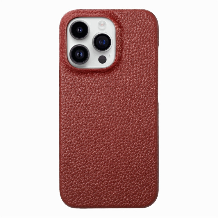 Sandsberg | Für iPhone 15 Pro Max Litchi Oil Edge Leder Rückschale Handyhülle (Rot)