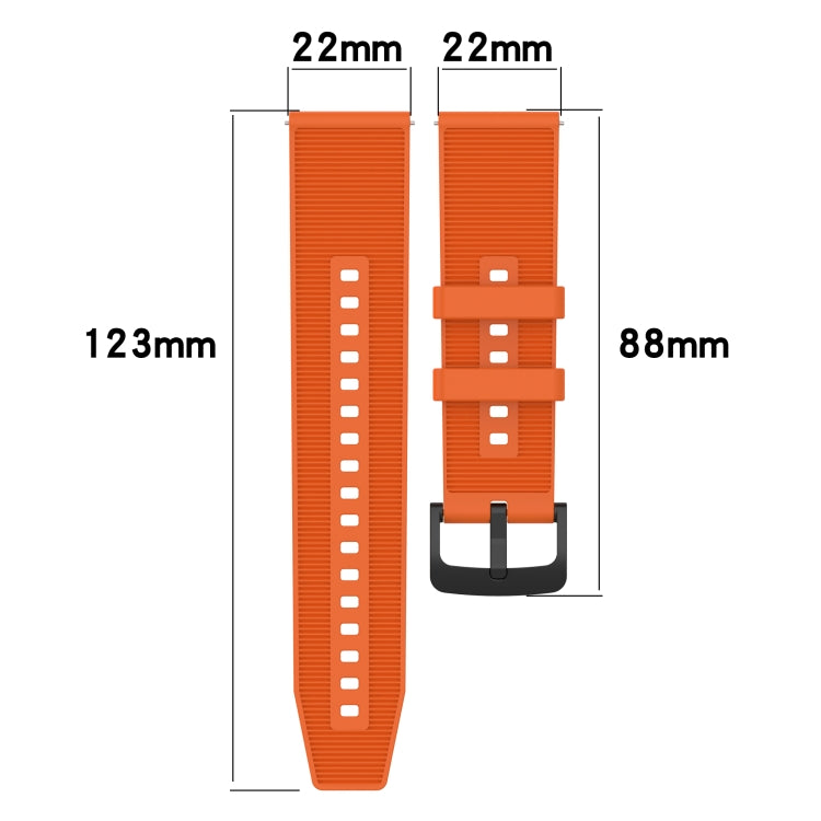 Sandsberg | Für Honor Uhr GS 3i 22mm Texturiertes Silikon Einfarbiges Uhrenarmband (Orange)