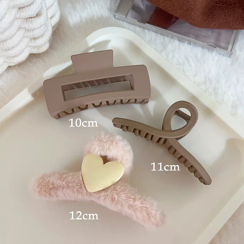Kopfbedeckung Set Neue Damenmode Krallenclip Kaffee Schwarz Acryl Große Haarklammer Koreanisch Für Mädchen Clip Barrette Haarschmuck